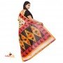Fashionvibes Cotton geometric printed pocket saree (Multicolors)
