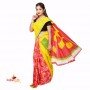 FASHIONVIBES COTTON GEOMETRIC PRINTED POCKET SAREE (MULTICOLORS)