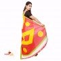 FASHIONVIBES COTTON GEOMETRIC PRINTED POCKET SAREE (MULTICOLORS)