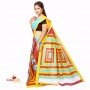 Fashionvibes Cotton geometric print Saree (Multicolour)