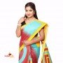 Fashionvibes Cotton geometric print Saree (Multicolour)