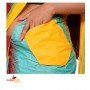 Fashionvibes Cotton geometric print Saree (Multicolour)