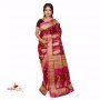 fashionvibes Bhagalpuri Tussar Silk Printed Saree (Maroon,Beige)
