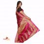 fashionvibes Bhagalpuri Tussar Silk Printed Saree (Maroon,Beige)