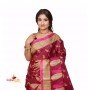 fashionvibes Bhagalpuri Tussar Silk Printed Saree (Maroon,Beige)