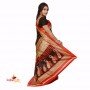 Fashionvibes Bhagalpuri Tussar Silk Printed Saree (Black,Beige)