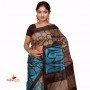 Fashionvibes Bhagalpuri Tussar Silk Printed Saree (Skyblue,Beige & Black)