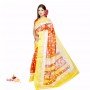 Fashionvibes Red & Yellow Bhagalpuri Tussar Silk Printed Saree