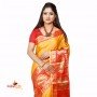 Fashionvibes Red & Yellow South silk saree