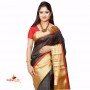 Fashionvibes Black & Golden South silk saree