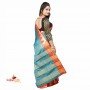 Fashionvibes Red & Green South silk saree