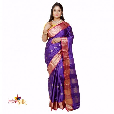 Fashionvibes Violet South silk saree