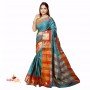 Fashionvibes Red & green South silk saree