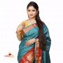 Fashionvibes Red & green South silk saree