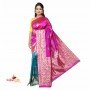 Fashionvibes Uppada silk woven saree (Magenta & Green)