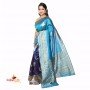 Fashionvibes Uppada silk woven saree (Navy blue & Blue)