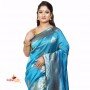 Fashionvibes Uppada silk woven saree (Navy blue & Blue)