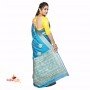 Fashionvibes Uppada silk woven saree (Navy blue & Blue)