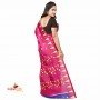 Fashionvibes Art silk patli-pallu printed saree (Magenta & Blue)