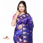 Fashionvibes Art silk patli-pallu printed saree (Pink & Blue)