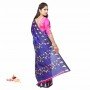 Fashionvibes Art silk patli-pallu printed saree (Pink & Blue)