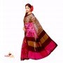 Bhagalpuri Tussar Silk Printed Saree (Magenta pink & beige)