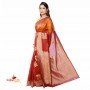 Red Linen Silk Saree