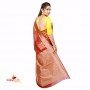 Red Linen Silk Saree