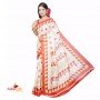 Fashionvibes  Printed Bhagalpuri Tussar Silk Saree  (White)