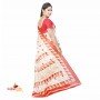 Fashionvibes  Printed Bhagalpuri Tussar Silk Saree  (White)
