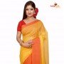 Fashionvibes  Woven Handloom Cotton Linen Blend Saree  (Yellow)