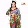 Fashionvibes Grey Chiffon Saree