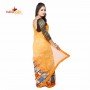 Fashionvibes Orange Chiffon Saree