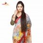 Fashionvibes Grey Chiffon Saree