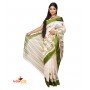 Fashionvibes Beige,Light Green Art Silk Saree