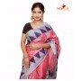 Fashionvibes Blue,Grey,Pink Tussar Silk Saree