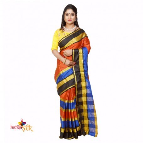 Fashionvibes  Woven Art Silk Saree  (Multicolor)