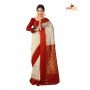 Fashionvibes Red White Garad Silk Saree