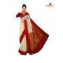 Fashionvibes Red White Garad Silk Saree