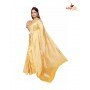 Fashionvibes Yellow Poly Silk Saree